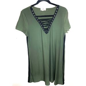 DEREK HEART GREEN DRESS LARGE